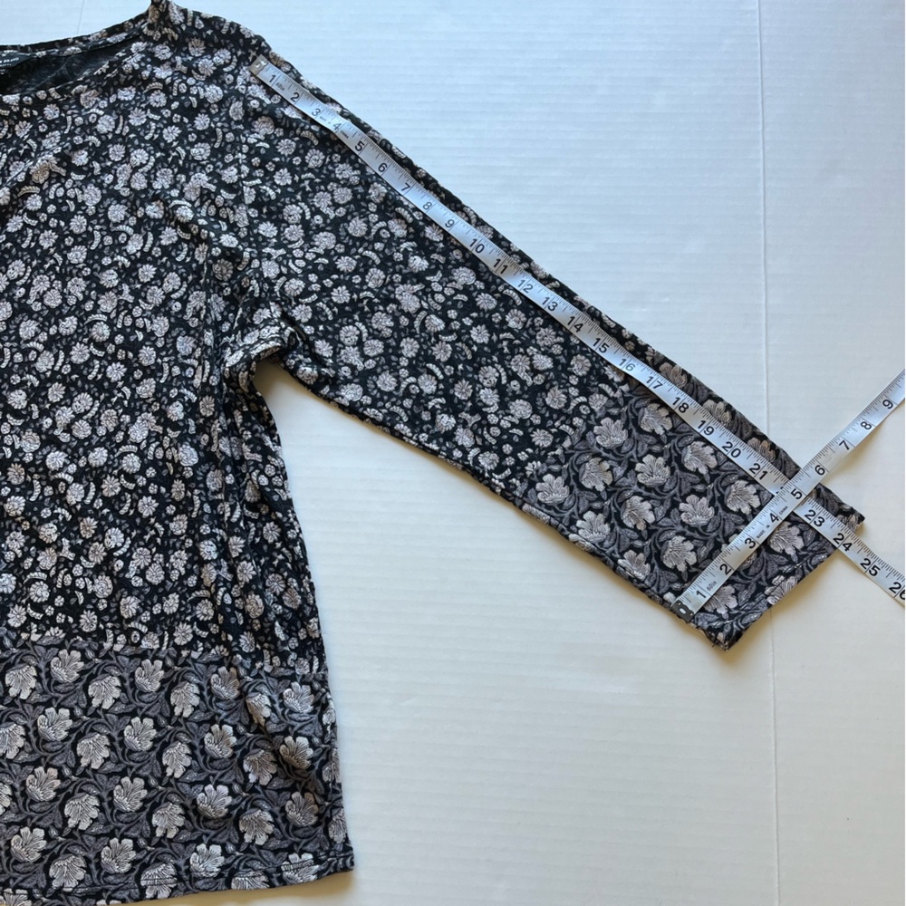 Lucky Brand Women's Black Mixed Floral Print Long Sleeve Boho Tunic Top 3X - Picture 8 of 11